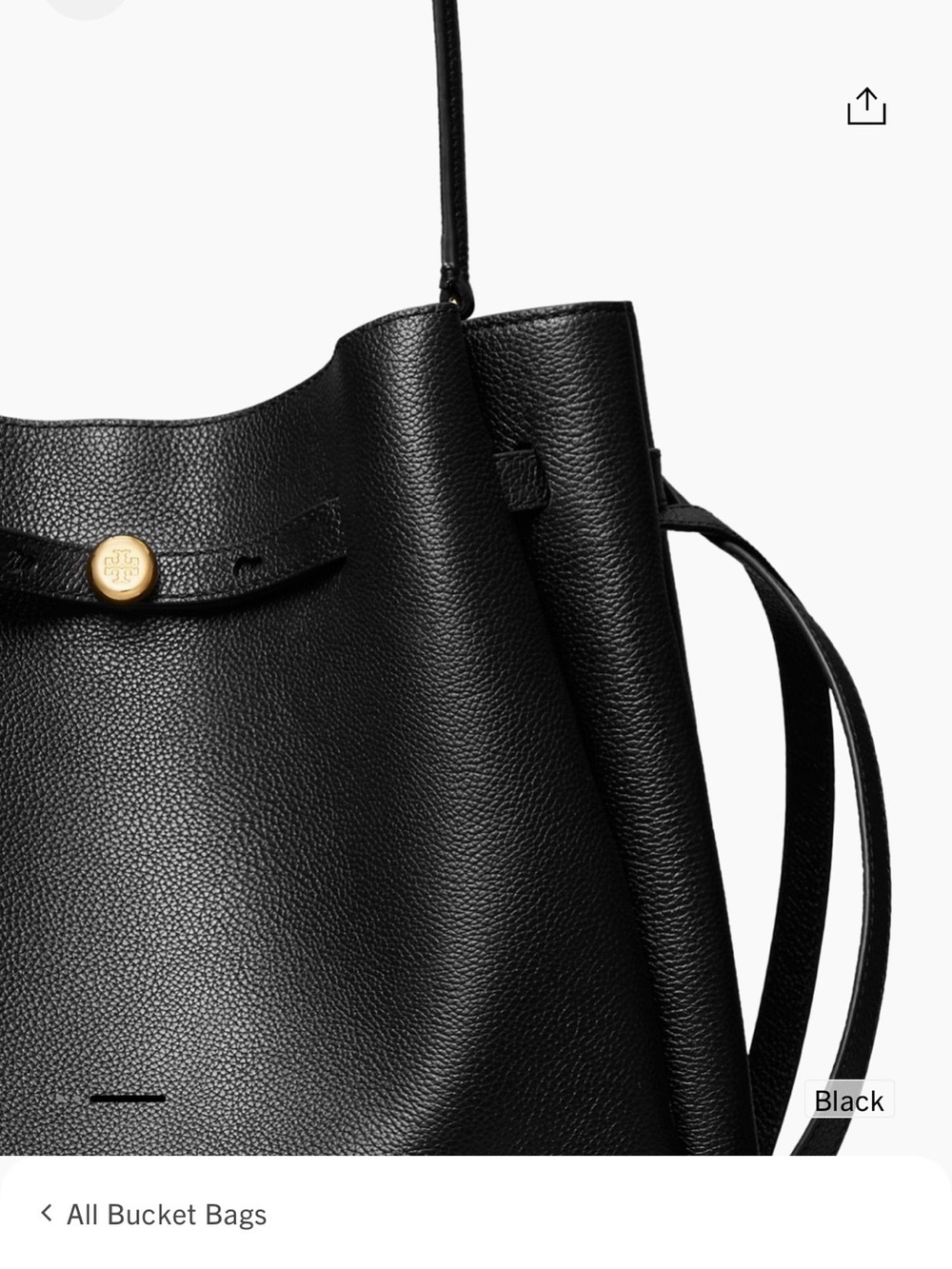 Tory Burch Black Romy Leather Bucket Bag - Picture 4 of 10